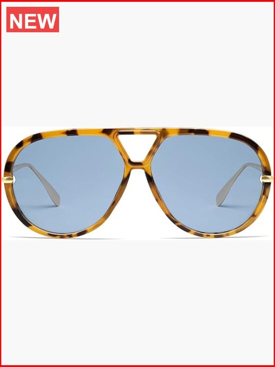 Oversized Trendy Polarized Aviator Sunglasses Retro Round Shield Shades main image 6